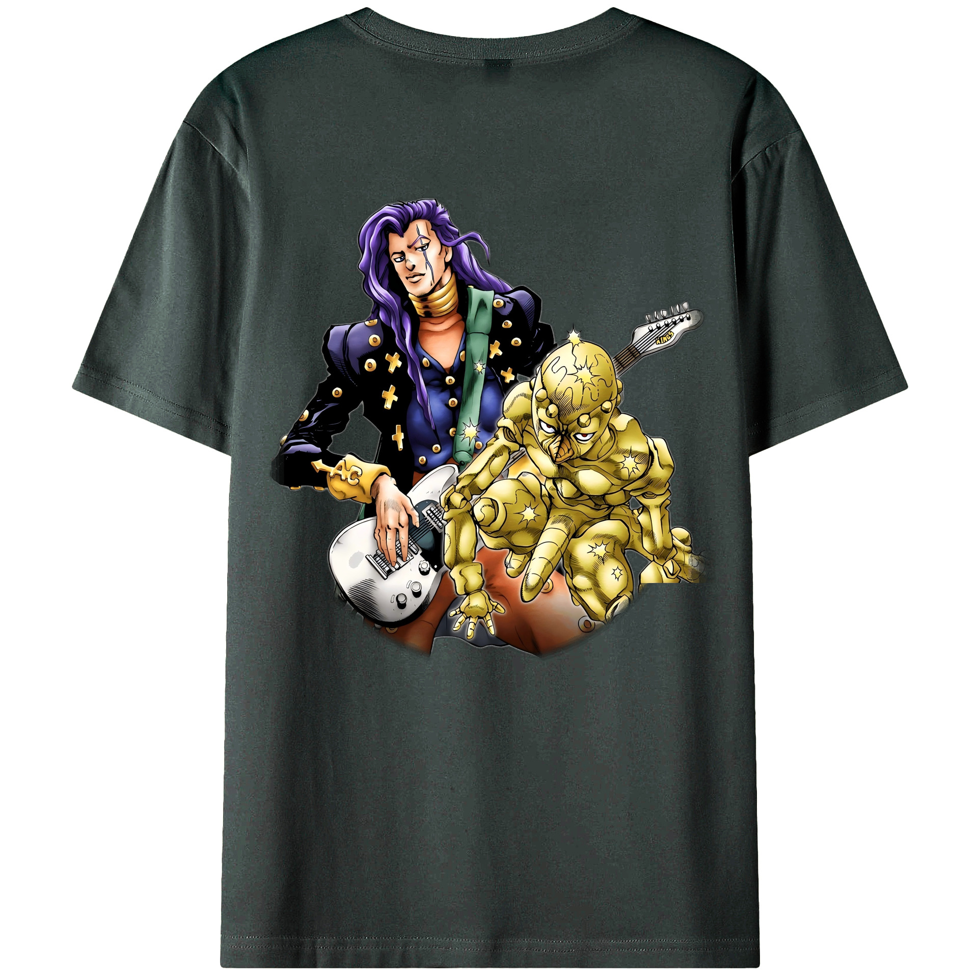 （画像用） ジョジョの奇妙な冒険 おといし あきら JoJo's Bizarre Adventure Akira Otoishi 綿100％ メンズ半袖Tシャツ（バックプリント） 通気性